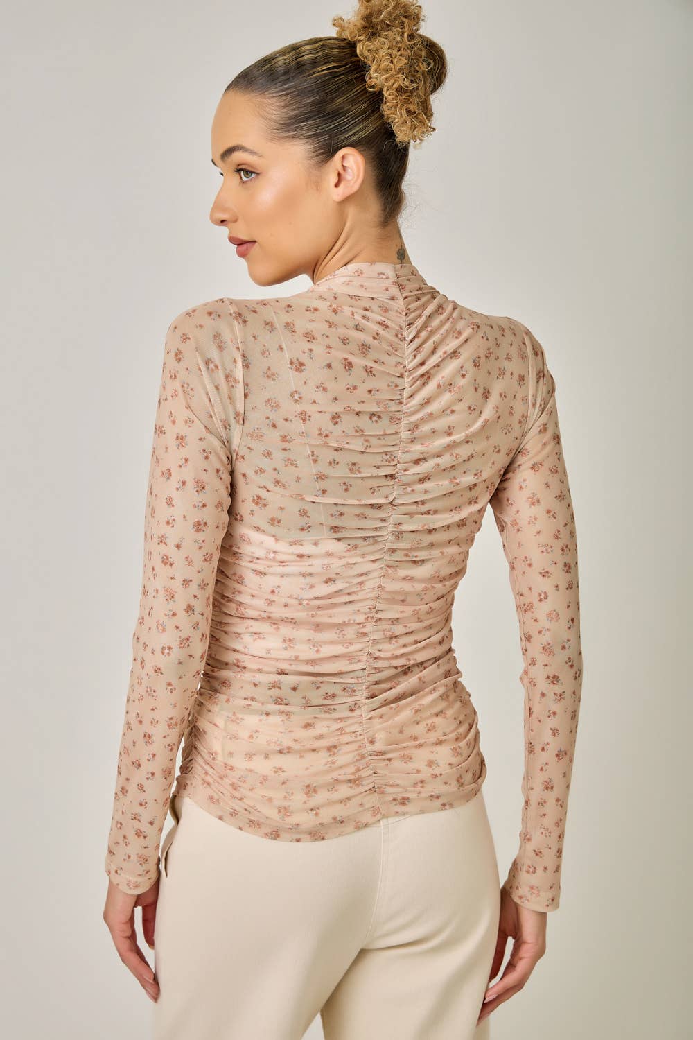 Ditsy Floral Mock Neck Top