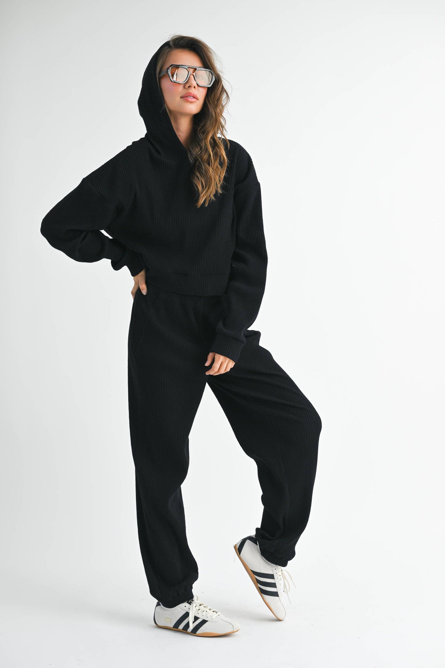 Drawstring Ribbed Lounge Pants
