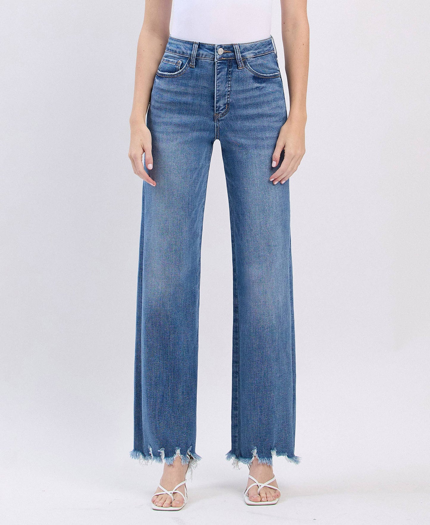 Vervet Tummy Control Raw Hem Jeans