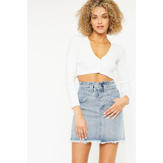 Kancan high rise jean skirt