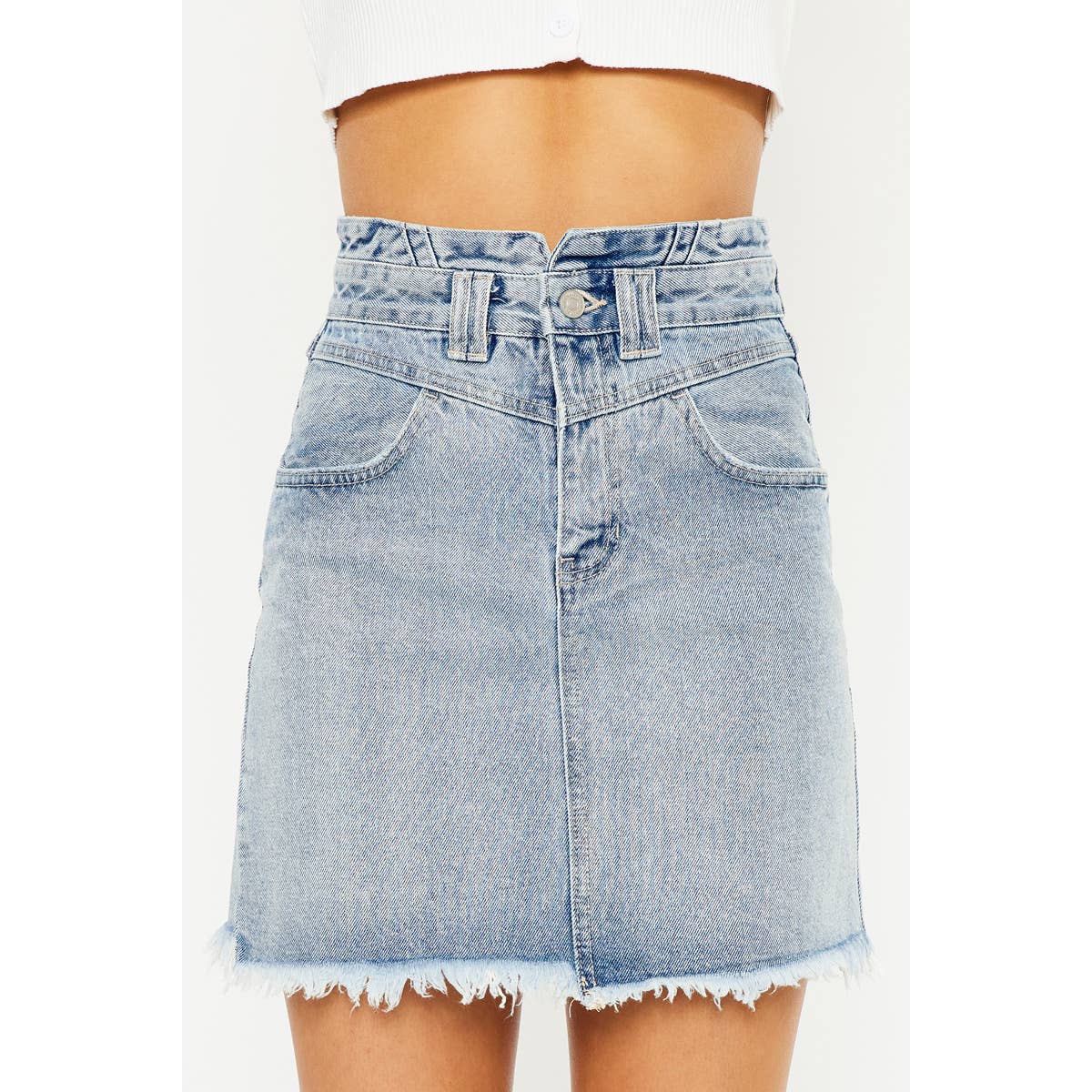 Kancan high rise jean skirt