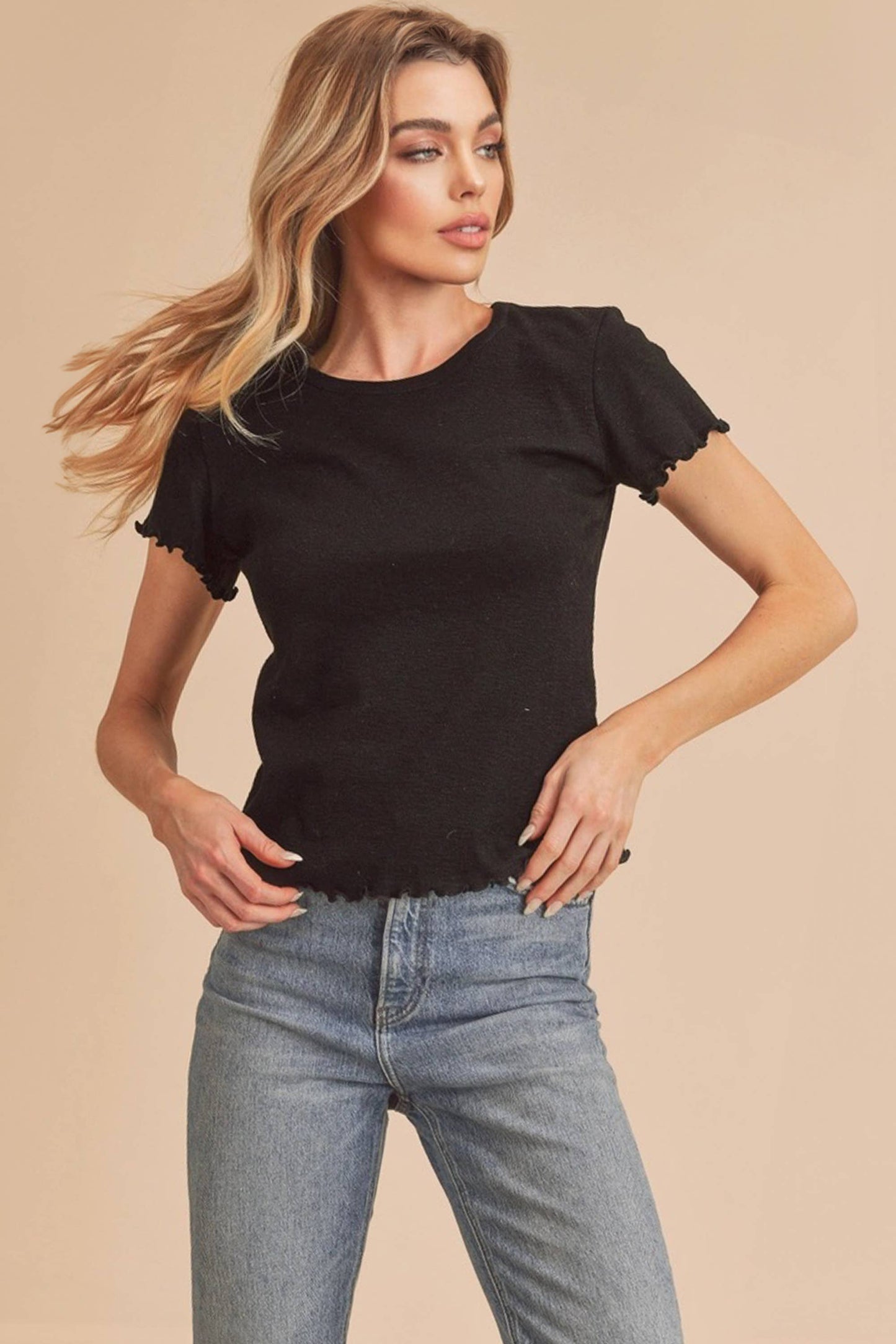 Perfect Ruffle sleeve T