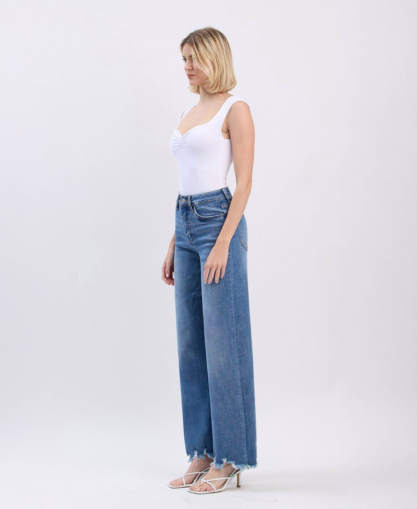 Vervet Tummy Control Raw Hem Jeans