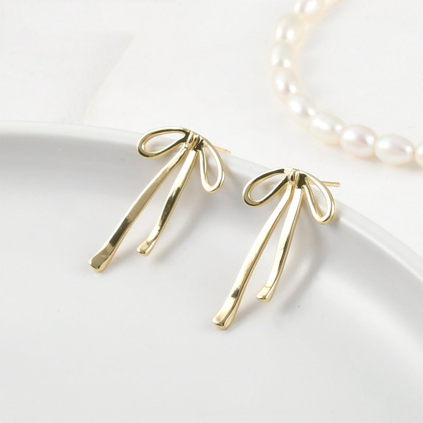 Gold Bow Stud earrings