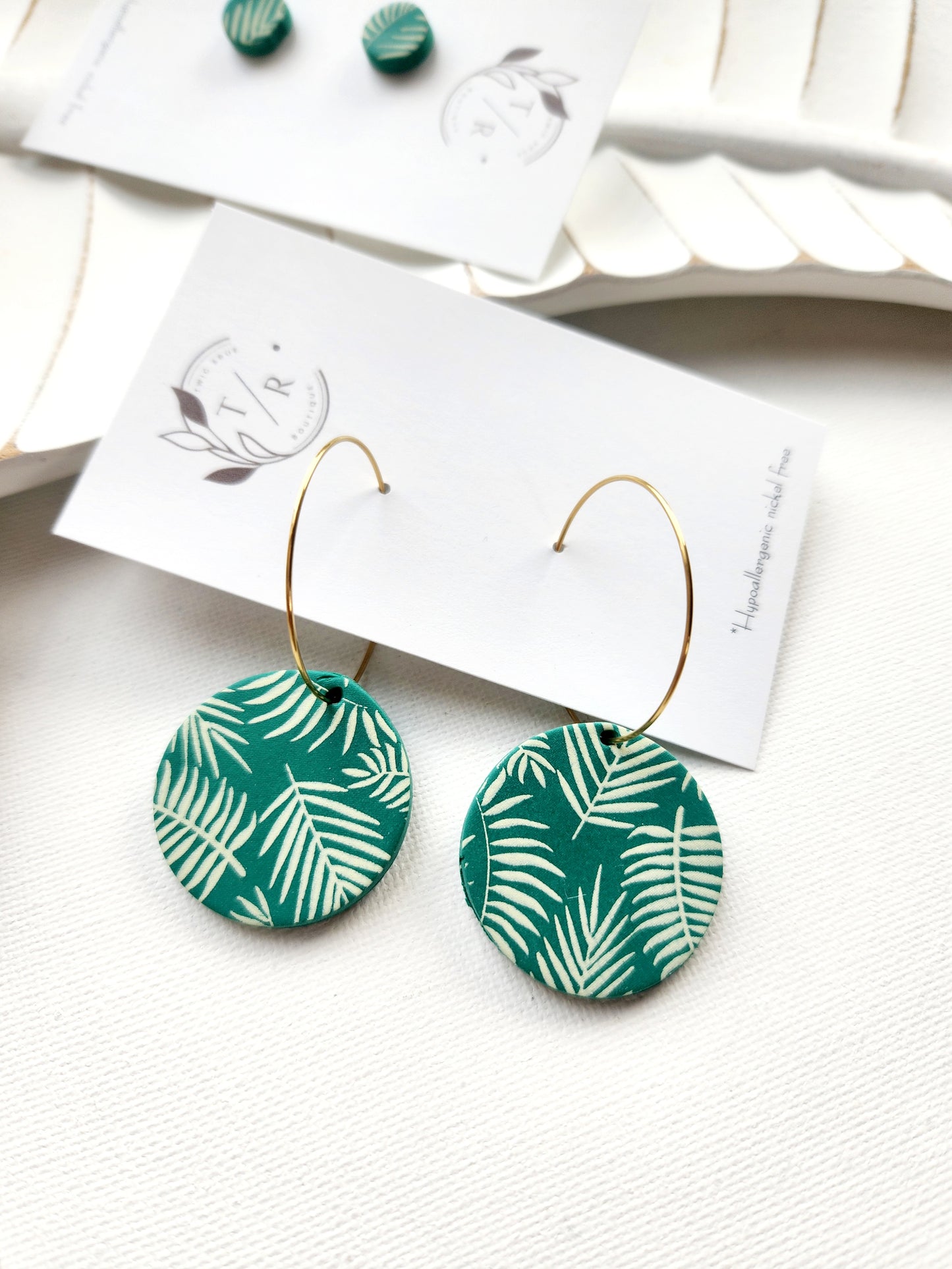 Monstera Clay earring collection