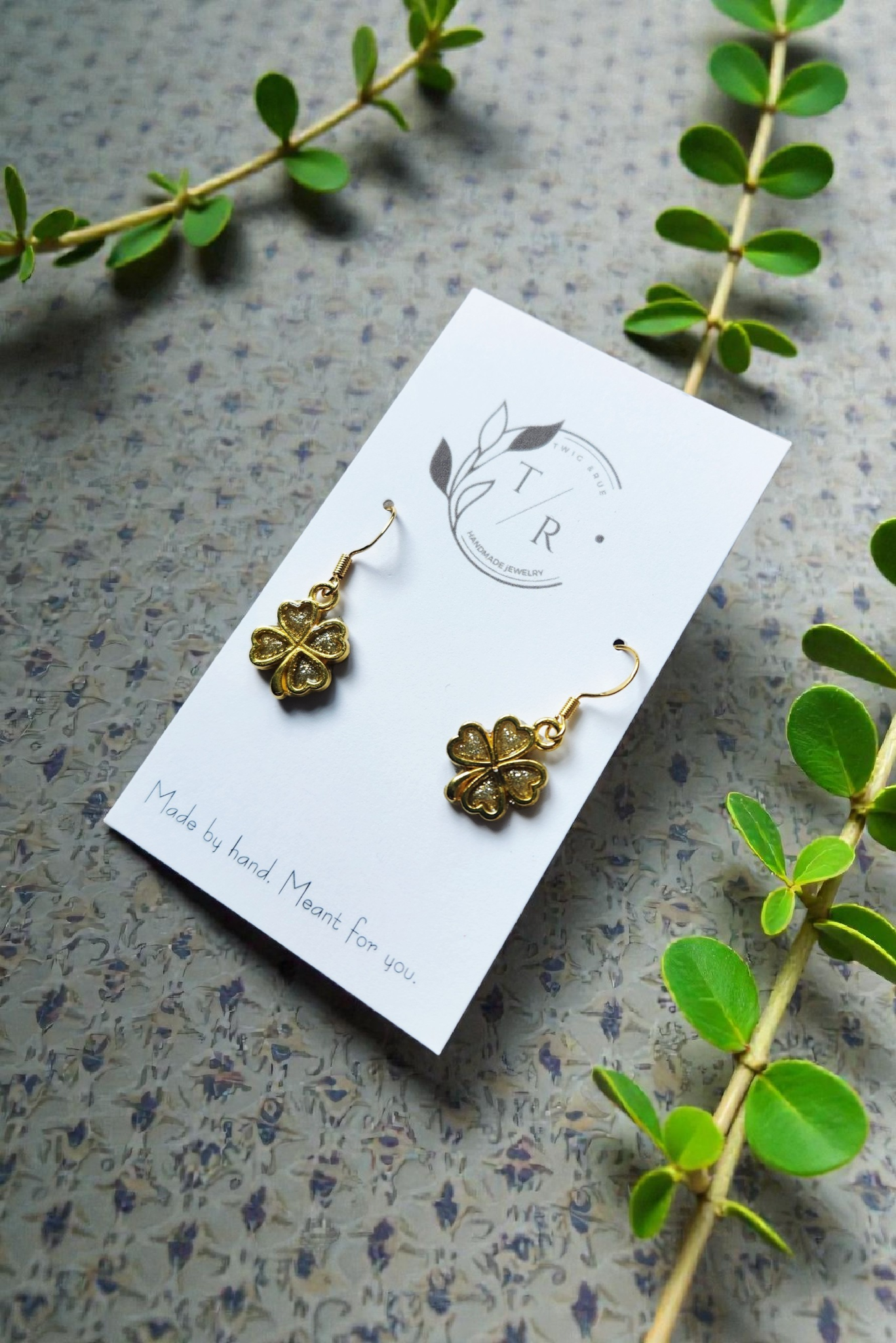 Gold Shamrock Earrings