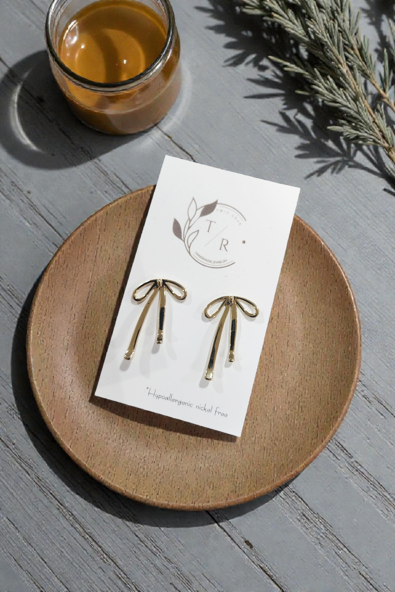 Gold Bow Stud earrings