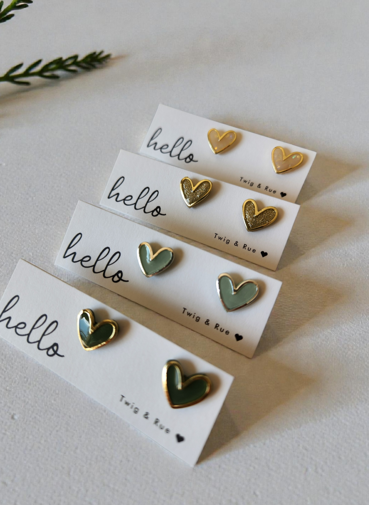 Heart clay studs