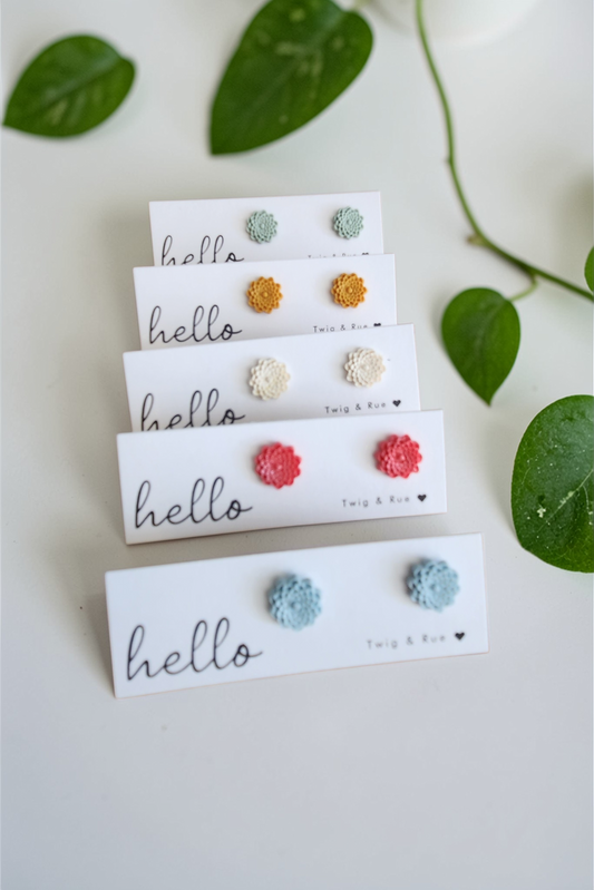 Mini clay flower studs