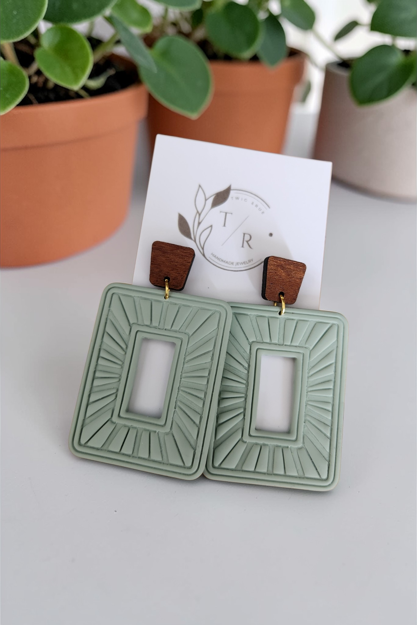 Parker| Clay embossed earring