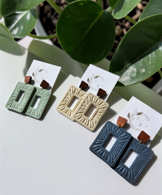 Parker| Clay embossed earring