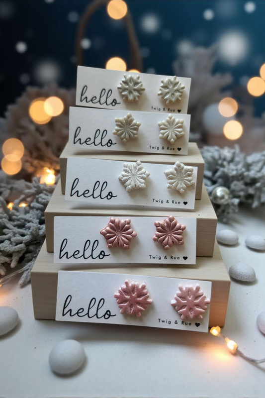 Snowflake stud earrings