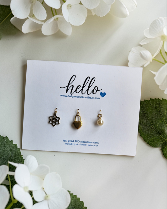 Love in Bloom 18k gold PVD charm collection
