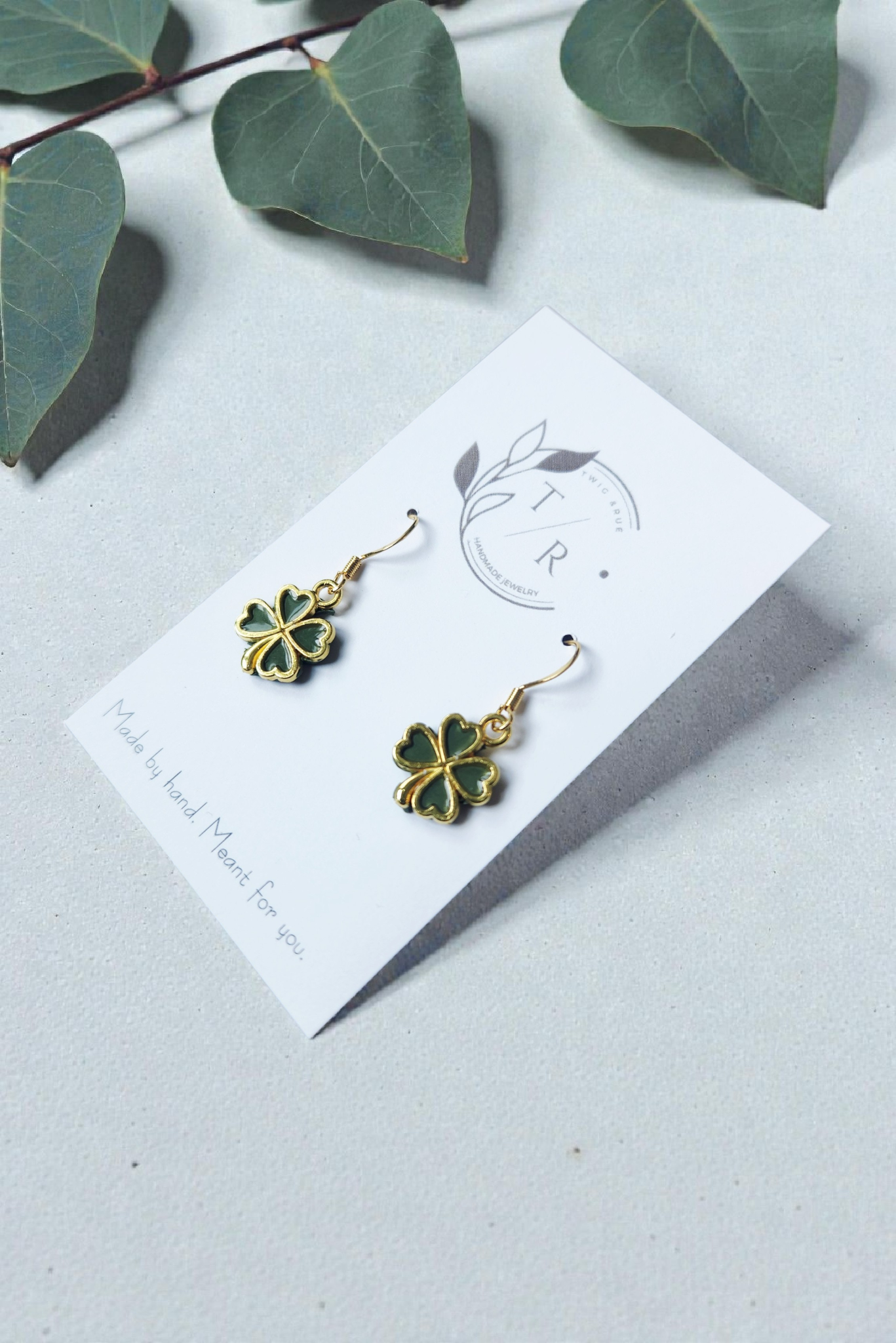 Gold Shamrock Earrings