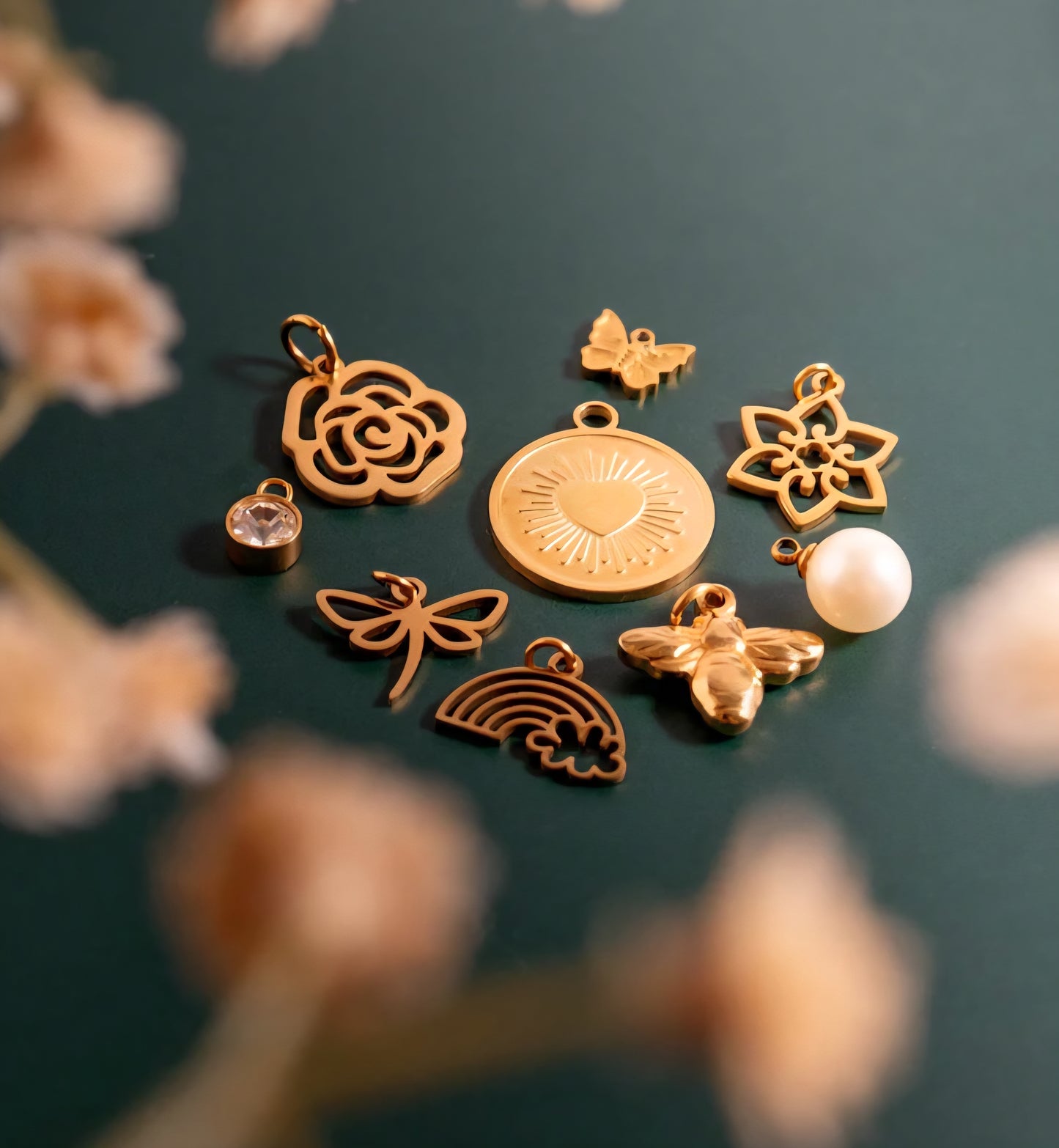 Golden Garden 18k gold PVD stainless steel charm collection