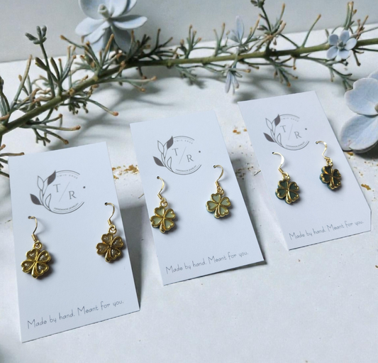 Gold Shamrock Earrings