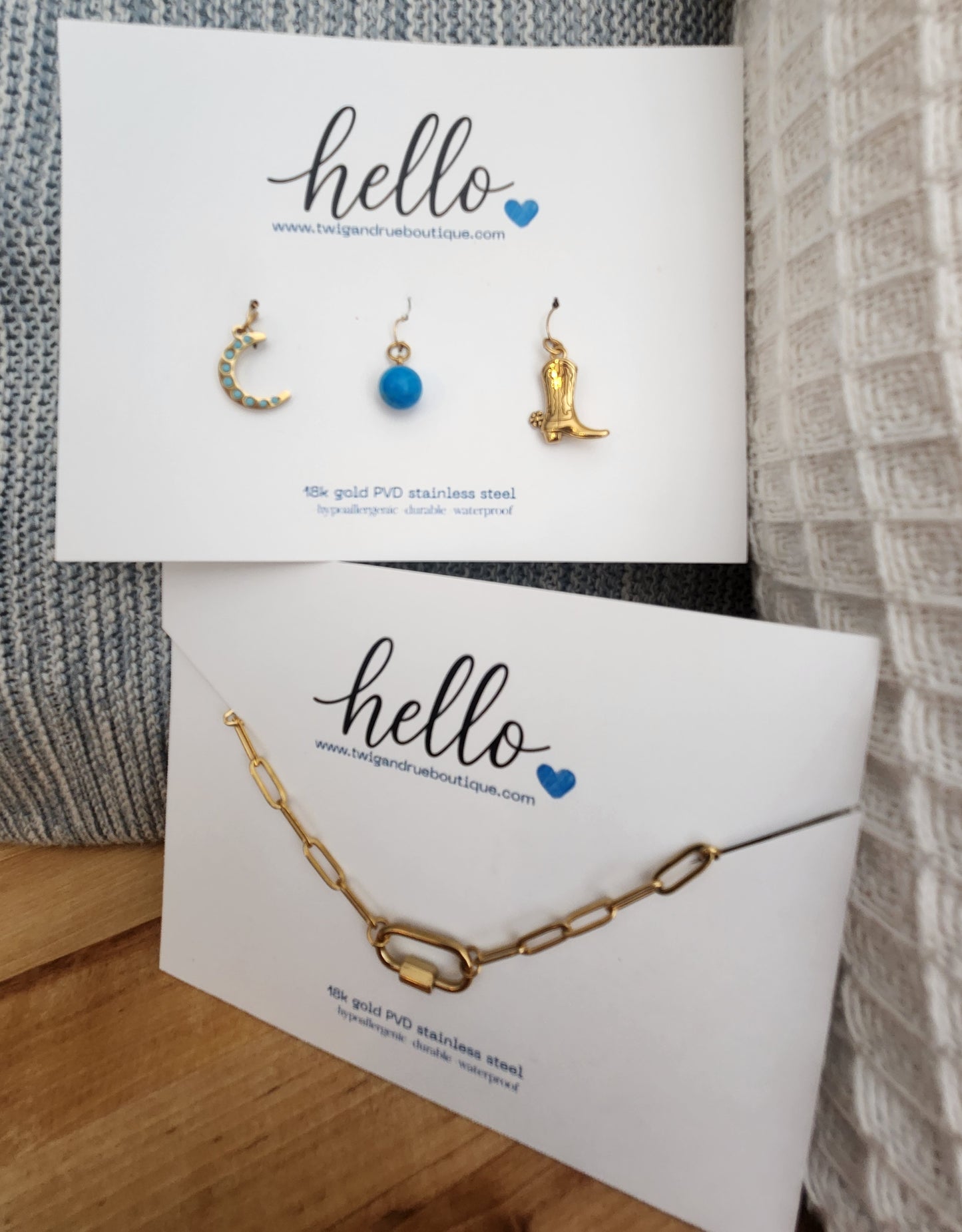Western 18k gold PVD charm collection