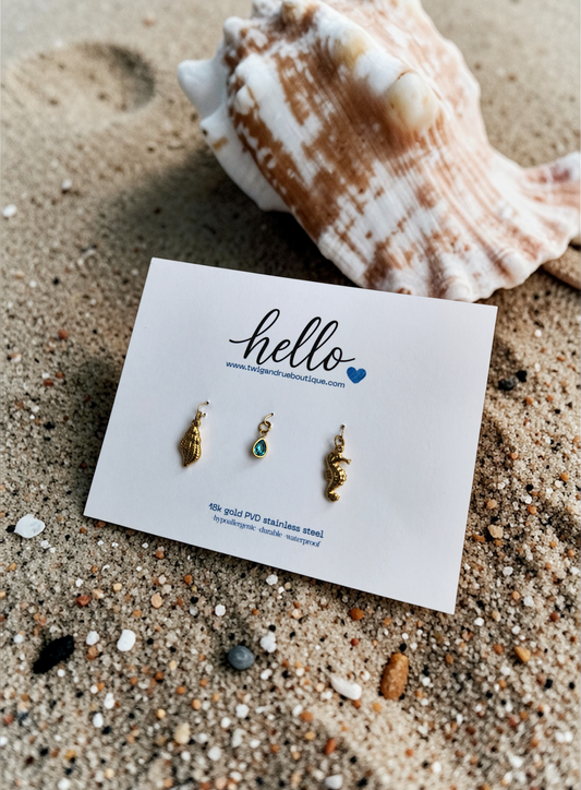 By the Sea 18k gold charm collection