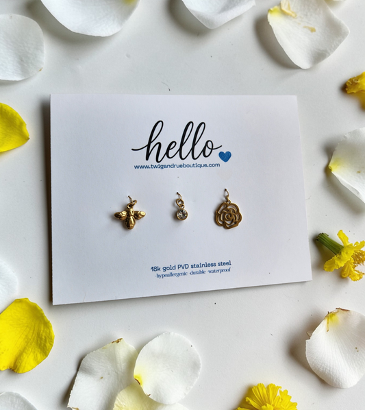 Golden Garden 18k gold PVD stainless steel charm collection