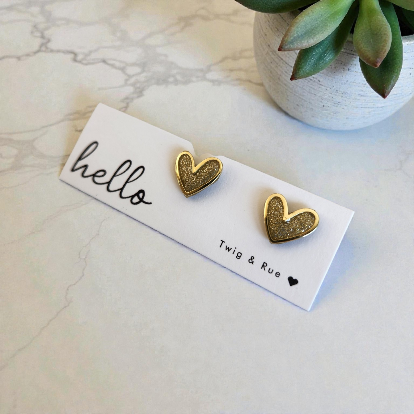 Heart clay studs