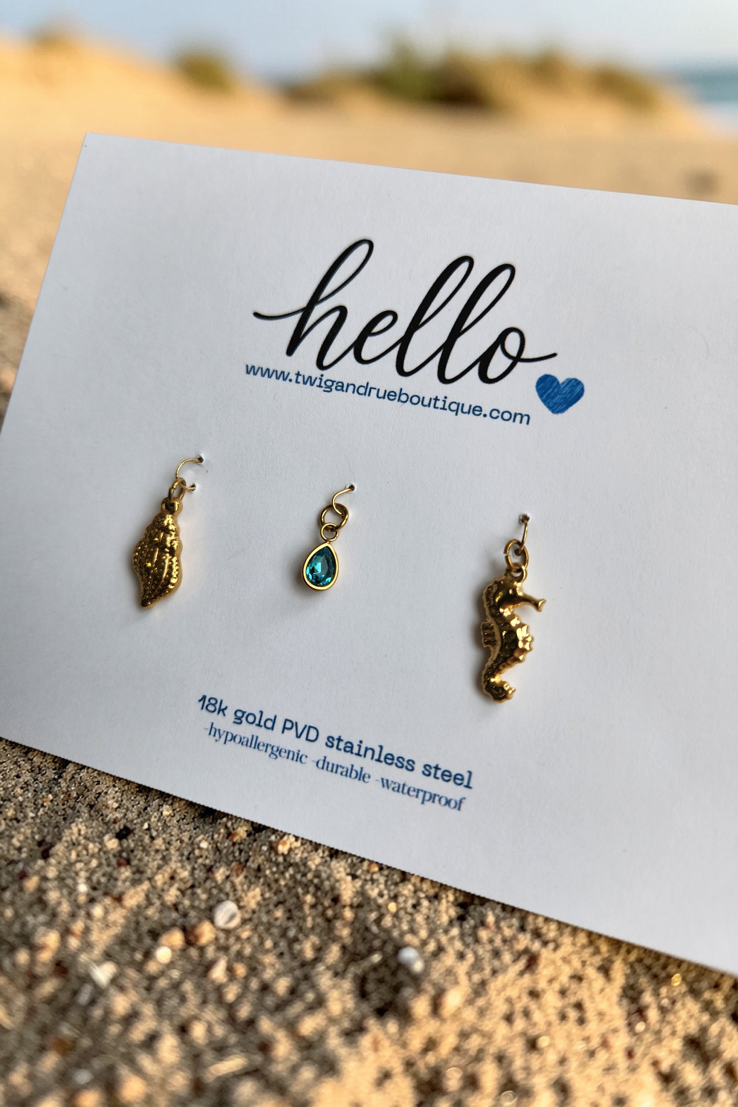 By the Sea 18k gold charm collection
