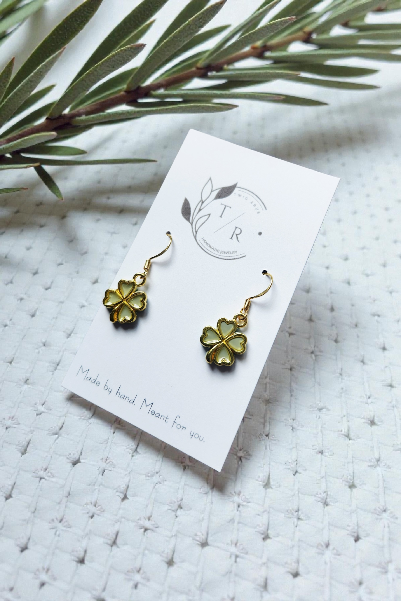 Gold Shamrock Earrings