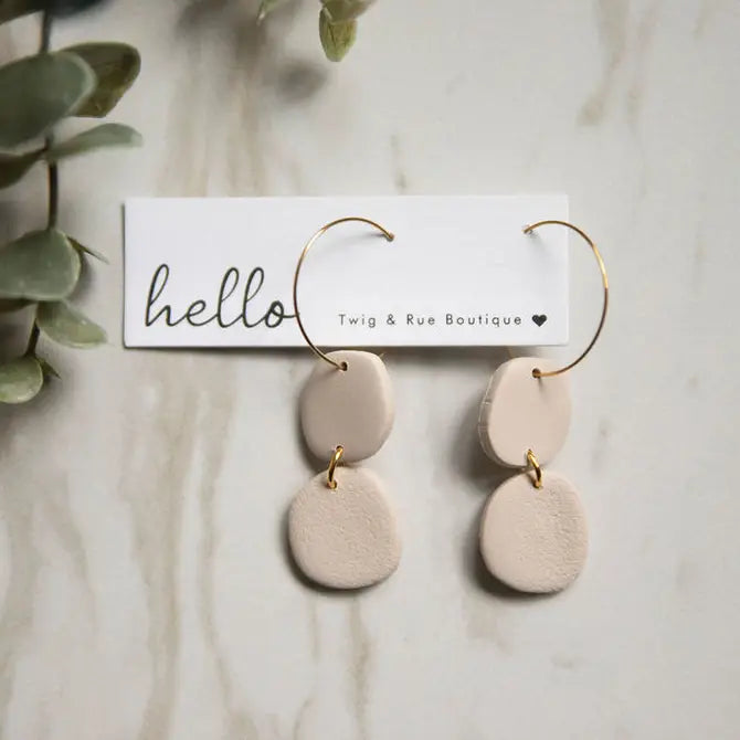 Tessa|  Clay stone hoops