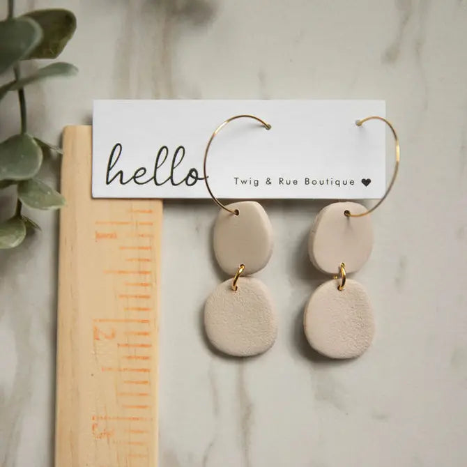 Tessa|  Clay stone hoops