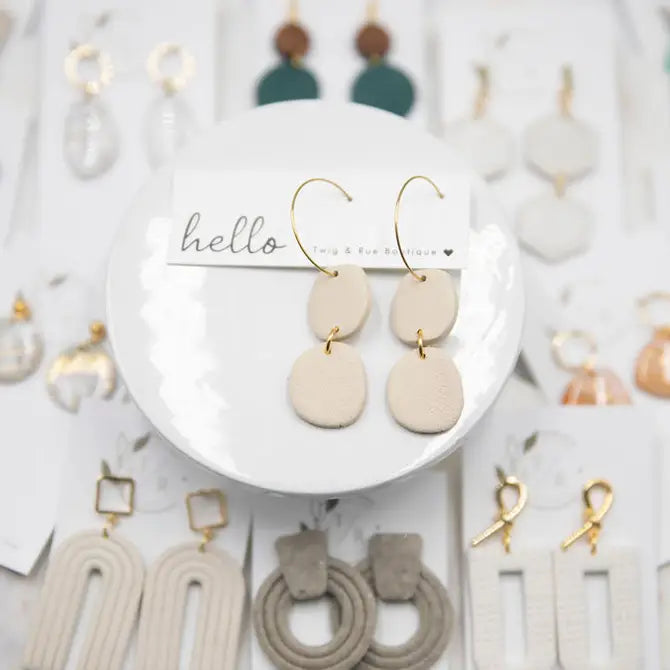 Tessa|  Clay stone hoops